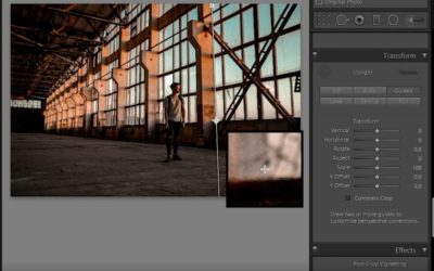 Adobe Lightroom perspektyvų tiesinimas (transform)
